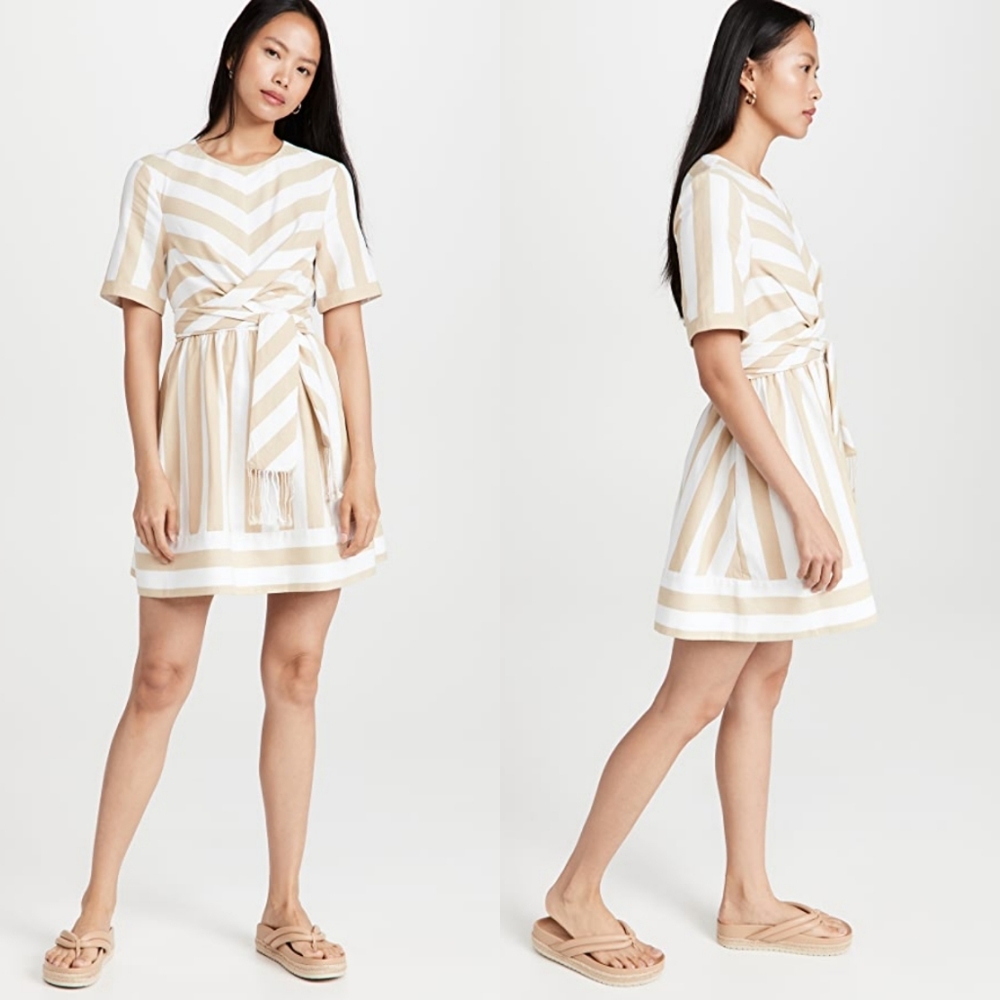NWT STAUD York Striped Cotton Blend Dress - Picture 3 of 9